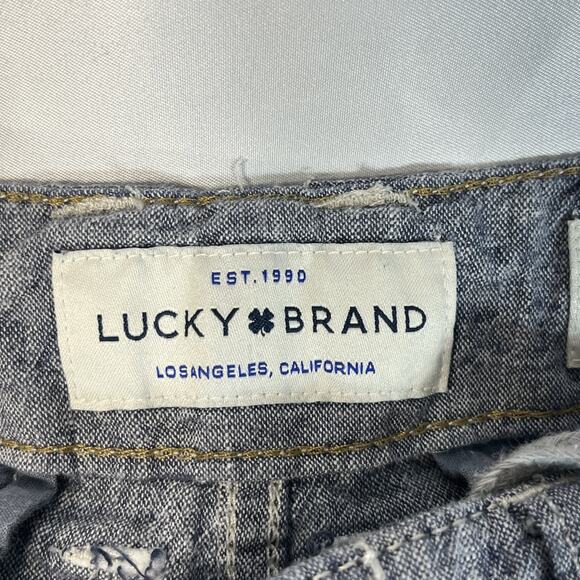 Lucky Brand Saturday Stretch Blue Chambray Shorts Drawstring Size 31 - Picture 3 of 8
